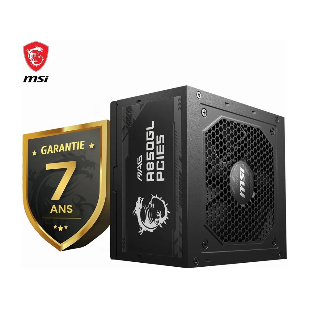  Alimentation modulaire ATX 3.1, 80 Plus Gold MSI MAG 850 W