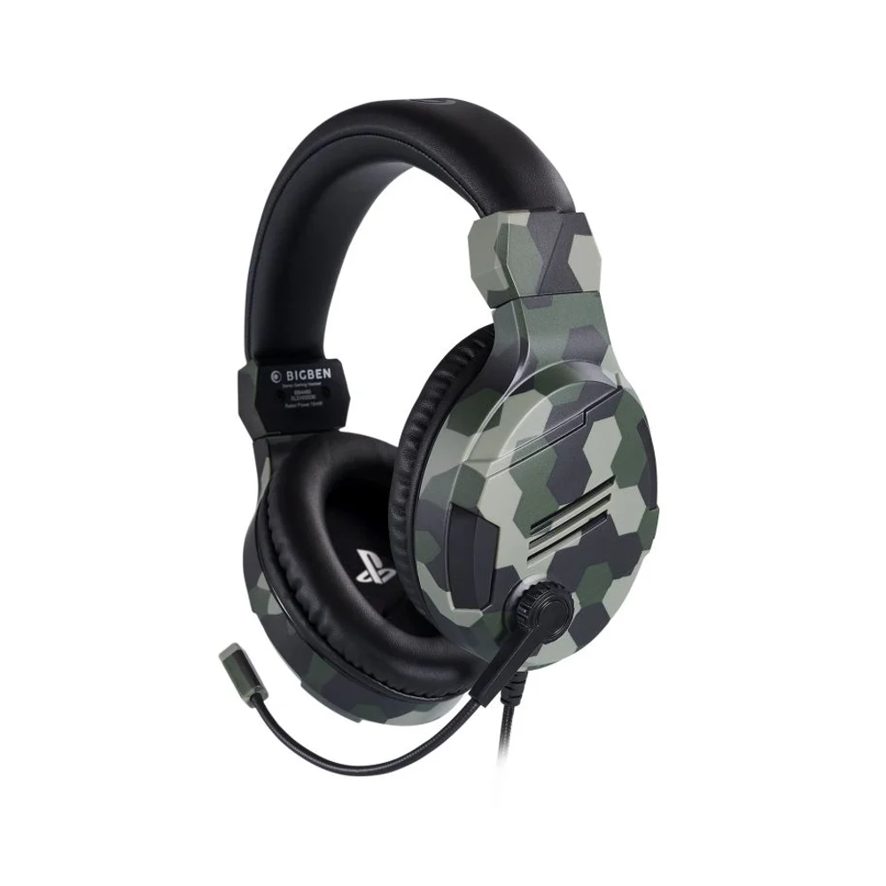 Casque Gaming filaire BigBen Officiel V3 Camouflage Vert pour PS4 et PS5