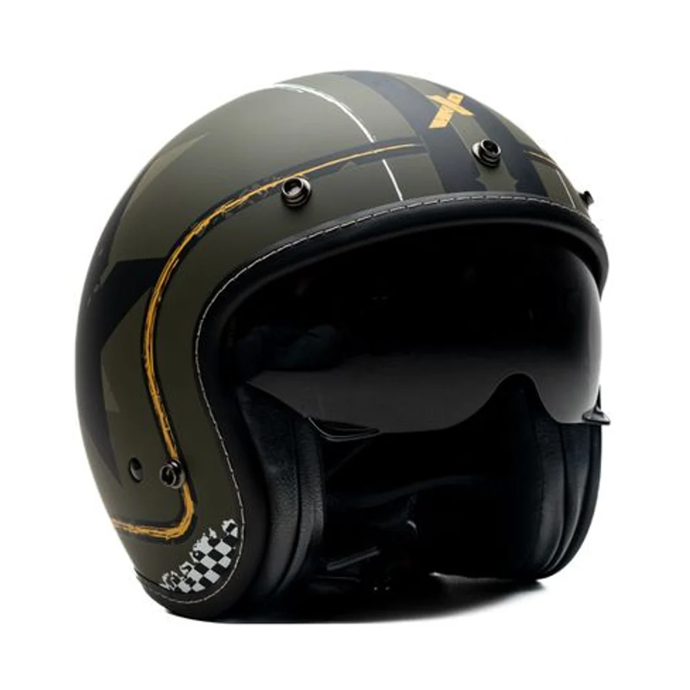 Casque jet DXR ELEMENT MILITARY - Vert 