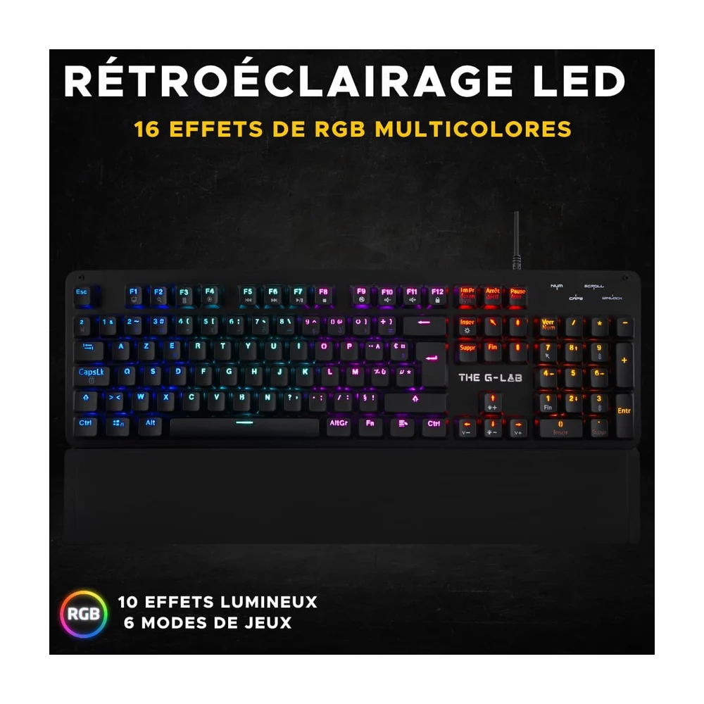 CLAVIER G-Lab - Keyz Carbon E Clavier Mécanique Gamer - 2