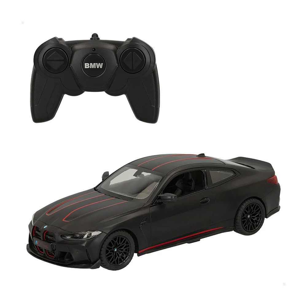 ColorBaby Rastar 41281 Voiture télécommandée, BMW M4 CSL, licence officielle, échelle 1:16, avec lumière, couleur noir mat, voitures radiocommandées, véhicule radiocommandé, télécommande