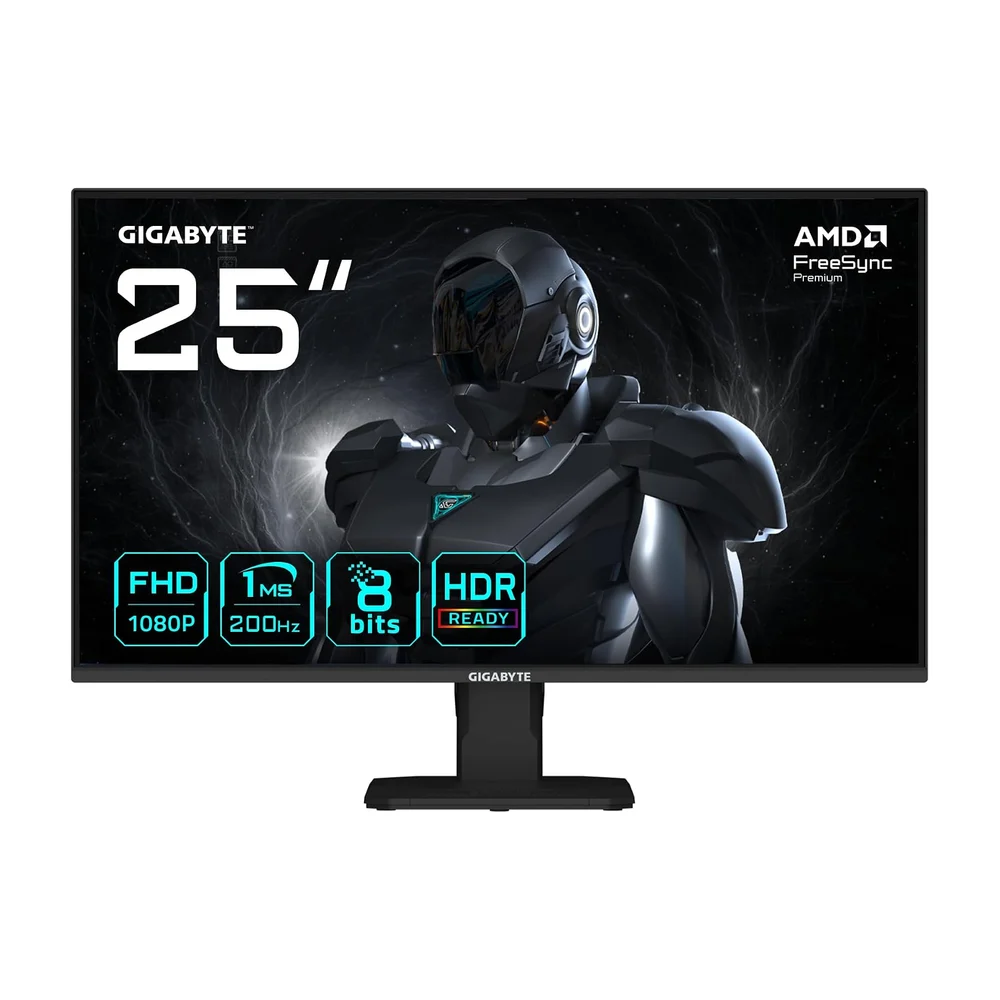 GIGABYTE GS25F2 Écran Gaming 25" FHD - 1920 x 1080, 200Hz, 1ms, 300 CD/m², Display HDR 10, HDMI 2.0, DisplayPort 1.4