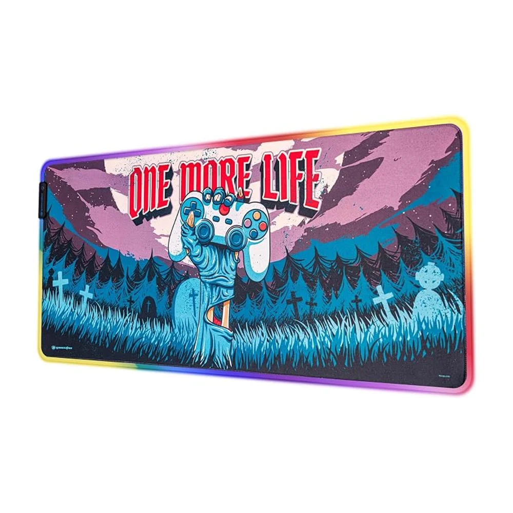 Grupo Erik - Tapis de Souris XXL One More Life, Tapis de Souris Gamer LED 90 x 40 cm | sous Main Bureau, Accessoires Gaming, Déco Bureau