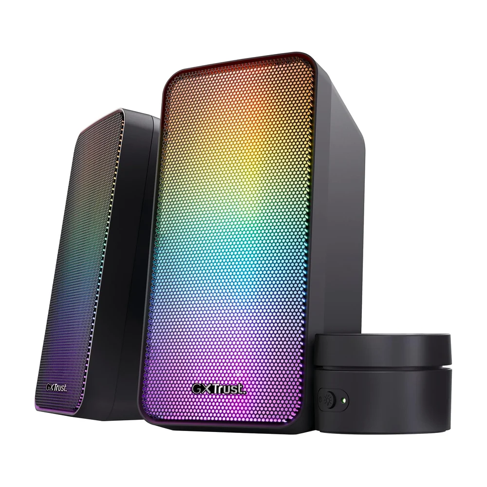 GXTrust Wezz Enceinte PC Gamer 2.0 Éclairage LED, 12 W (6 W RMS), Noir