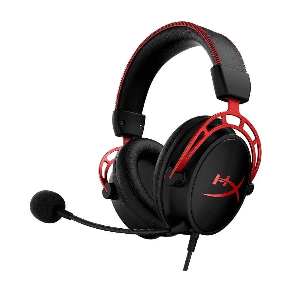 HyperX Cloud Alpha, casque gaming filaire, transducteurs double chambre, micro détachable, cadre aluminium, PC/PS5/PS4/Xbox Series X|S/Xbox One/Switch/Mobile, Rouge et Noir