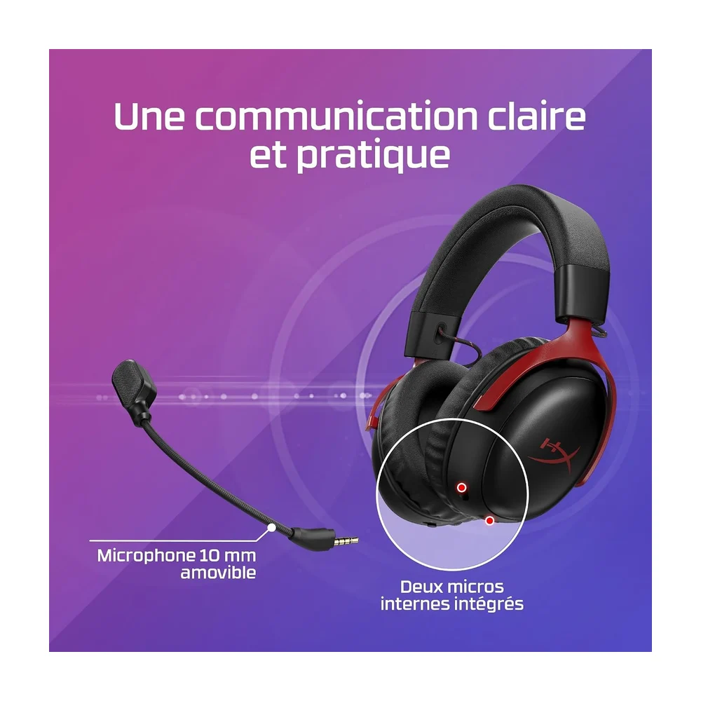 HyperX Cloud Alpha, casque gaming filaire, transducteurs double chambre, micro détachable, cadre aluminium, PC/PS5/PS4/Xbox Series X|S/Xbox One/Switch/Mobile, Rouge et Noir - 3