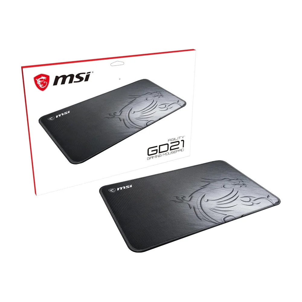 MSI Agility GD21 Tapis de Souris Gaming - Surface Soyeuse en Tissu Gaming, Base antidérapante - 320 x 220 x 3mm