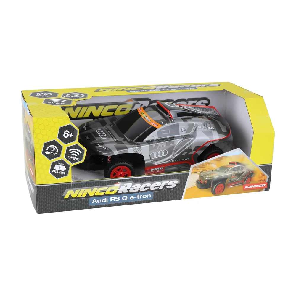 Ninco Racers - Audi RS Q E-Tron : Pilotez la Voiture la Plus médiatique du Dakar 2022 à l'échelle 1/10ème : Comprend Une Batterie Li-ION de 500mAh et suspensions indépendantes. +6 Ans (NH93147)