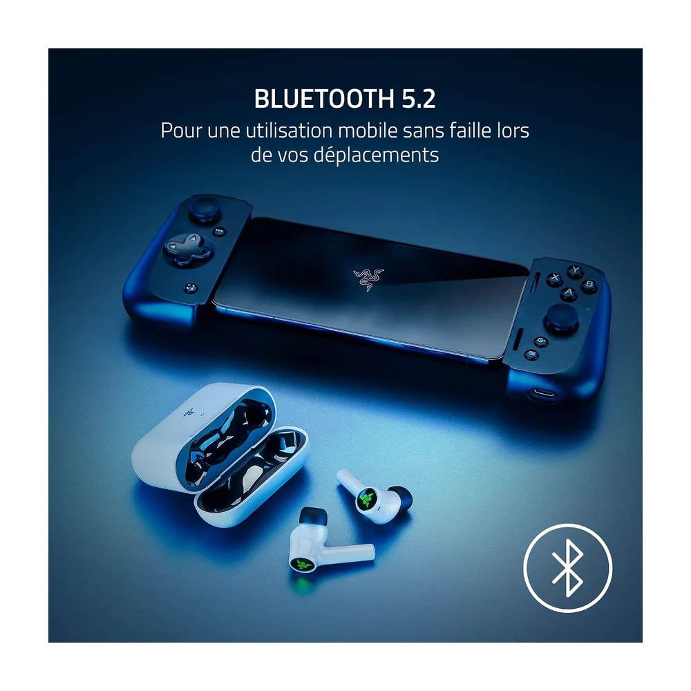Razer Hammerhead HyperSpeed - Écouteurs Gaming sans Fil Multiplateforme pour PlayStation (Sans Fil HyperSpeed, Réduction Active du Bruit, Bluetooth 5.2, Jusqu'à 30H de - 2