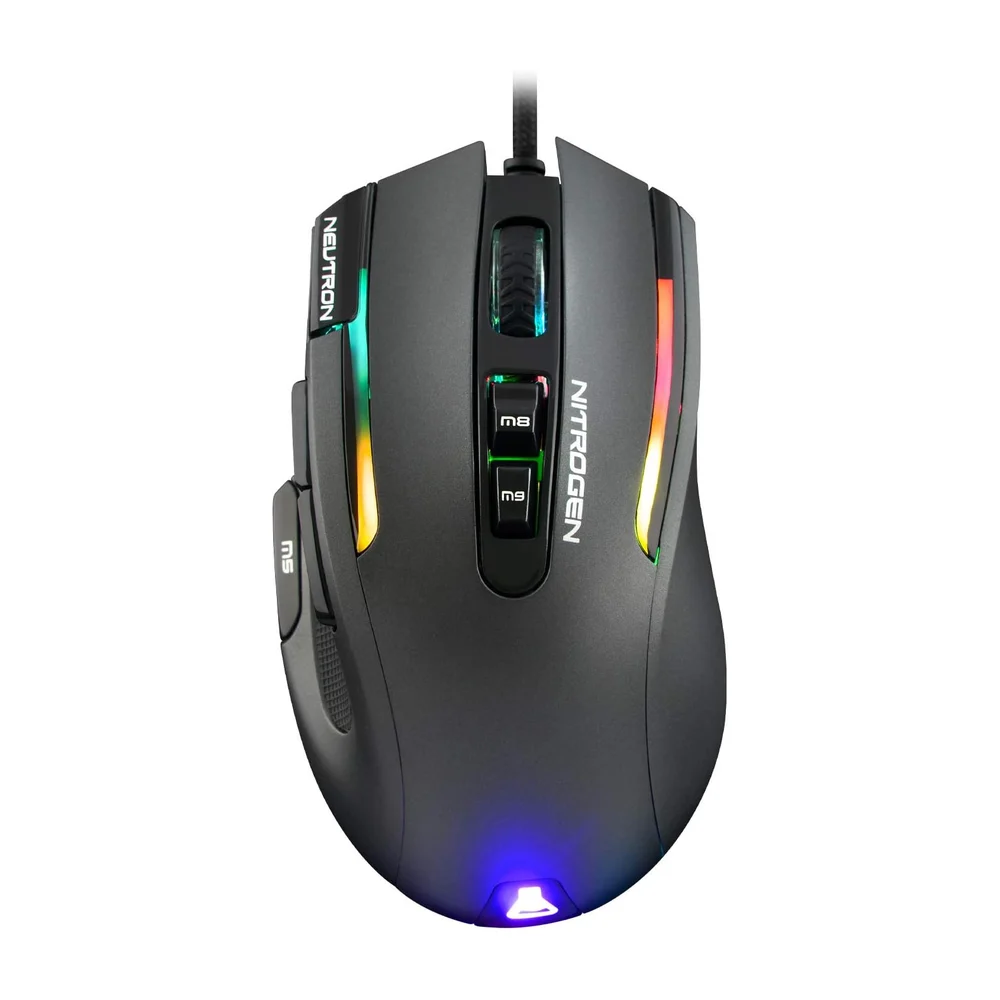 The G-Lab Kult Nitrogen Neutron Souris Gamer Filaire Haute Précision - Capteur Optique 7200 DPI, RGB, 9 Boutons Programmables, Ultra Légère, Idéale MOBA/FPS - Compatible PC/PS4/Xbox One - Noire