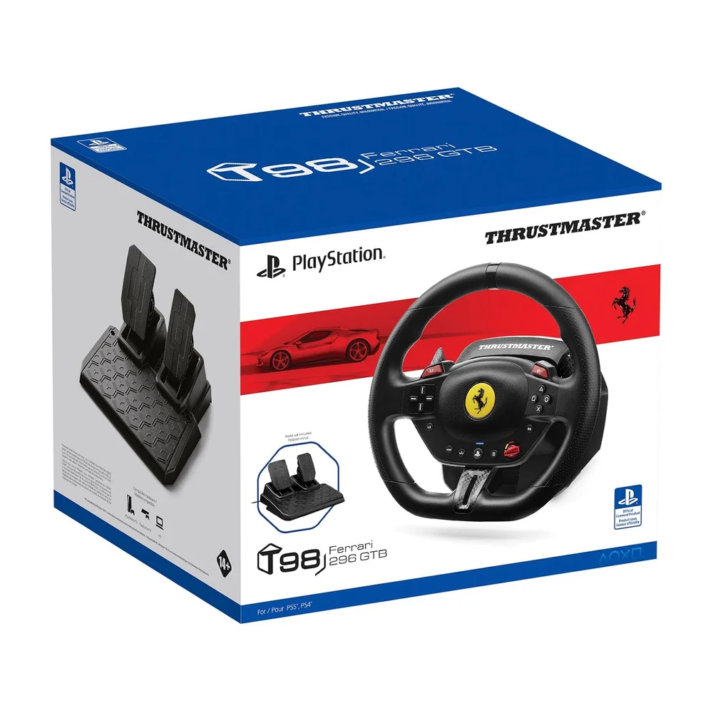 Thrustmaster T98 Ferrari 296 GTB - Volant et Pédalier - PS5 & PC - 2