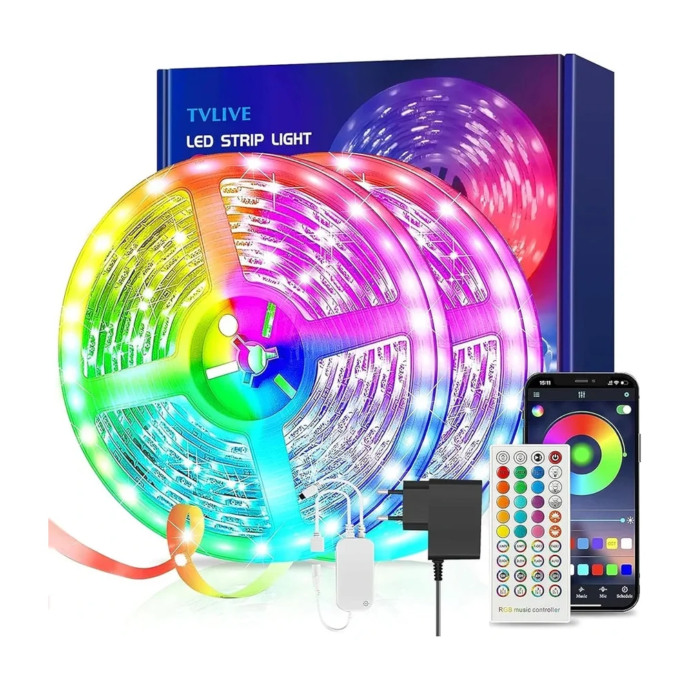 TVLIVE RGB Led Strip, LED Streifen 30m (2x15m)