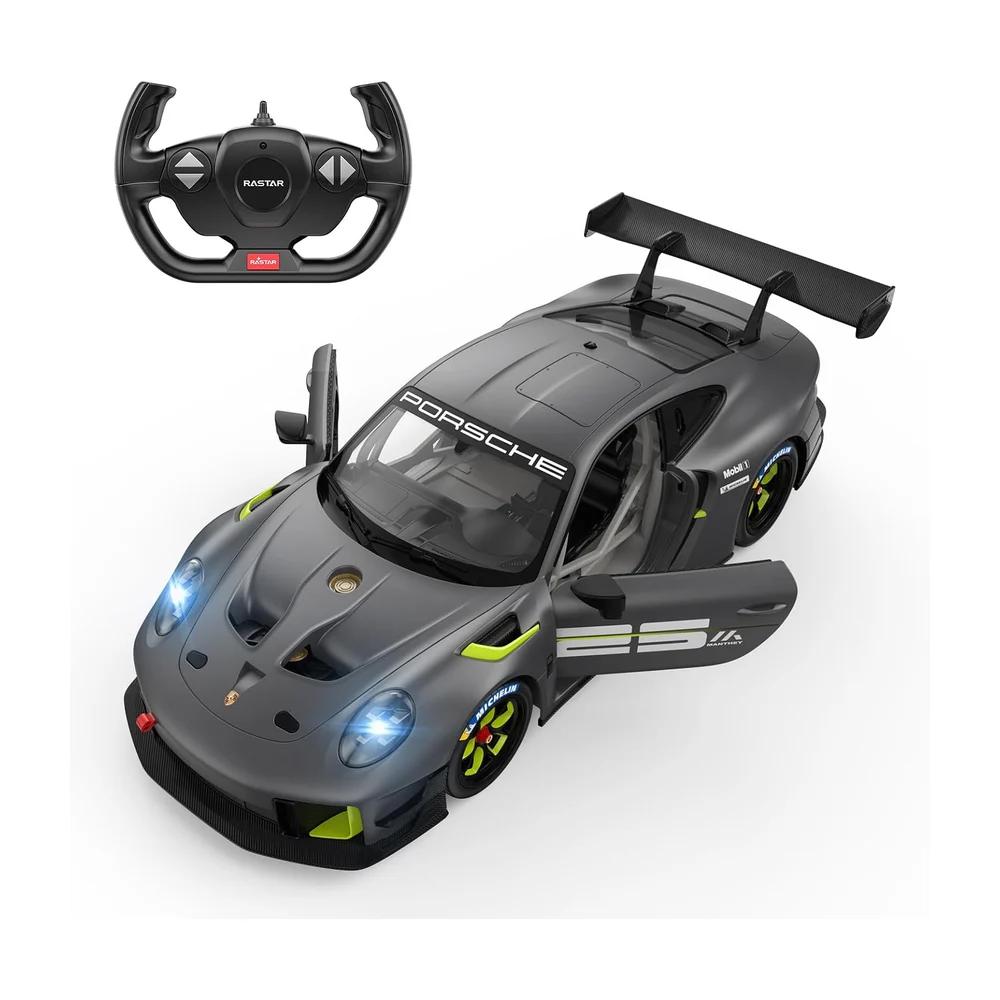 Voiture télécommandée RASTAR (échelle 1/14) – Porsche 911 GT2 RS Clubsport 25 – Gris, 2,4 GHz – Jouet Porsche pour enfants